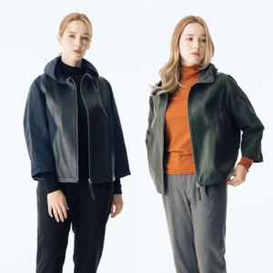 라벨르by신영모피 양가죽 반후드 쇼트 자켓