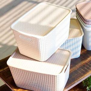 모던한 라탄 패턴 정리함 대 1P 팬트리 바구니 보관함 WFKMJ9N