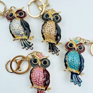 큐빅 나무 올빼미 원터치링 키링 키홀더 (W8E2BDD)