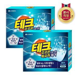 테크 호르몬 특유취 제거 파워시트 시트세제 일반드럼 겸용 프레쉬 30매 x 2개