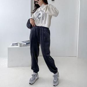 여자 겨울 캐주얼 골덴 밴딩 기모 베기 팬츠