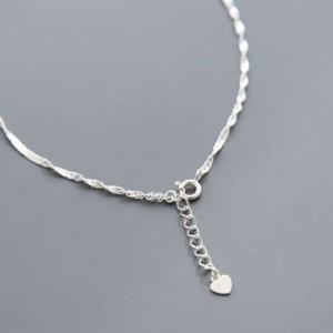 [애슬릿] 전체 925 실버 웨이브 체인 꼬임 목걸이_무도금