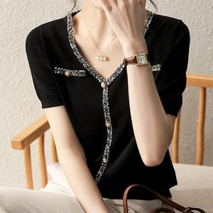 [패션시그널]와이엣지라인 반팔니트 티셔츠 A238CE