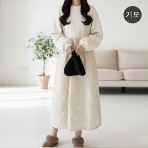 [보리맘]기모 퀼팅 패딩 원피스 겨울 빅사이즈 롱 원피스