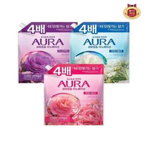 [샤프란]아우라 생화캡슐 초고농축 섬유유연제 리필 1.7L x 2개 (3종 택1)