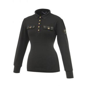 [디즈니골프][디즈니골프]여성 트위드 포인트 버튼 긴팔 카라 티셔츠 DM3LTS006