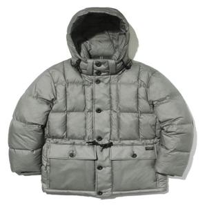 헤지스 남성 [클래식] 그레이 후드 탈착 카라코람 구스다운 패딩 점퍼  (HZJU4D504G2)