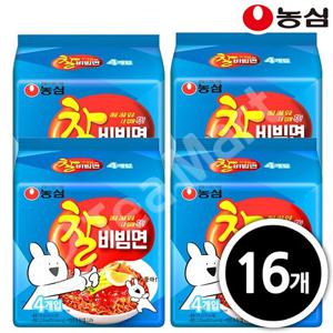 농심 찰비빔면 멀티팩 130g 4입 x 4봉 / 16입