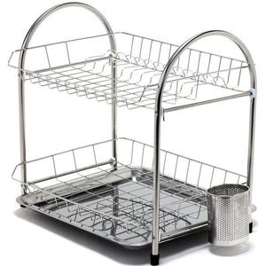 식기건조대 그릇정리대 씽크대 설거지선반 물빠짐 2단 올스테인레스 논슬립 고무받침