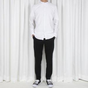 [더셔츠스튜디오]화이트 슬림핏 레이온혼방 차이나카라 솔리드 셔츠