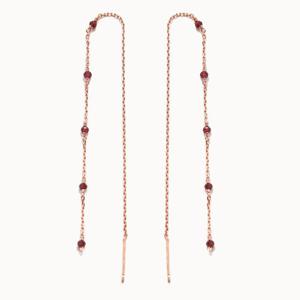 제이로렌 0M02365 1월탄생석 가넷 체인 실버귀걸이