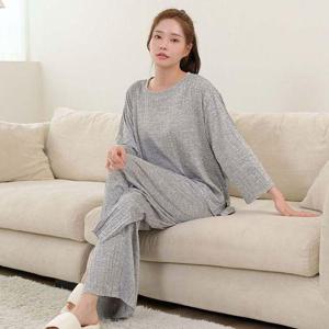 [버블돌]모노 긴팔 투피스 이지웨어 여성홈웨어 상하세트
