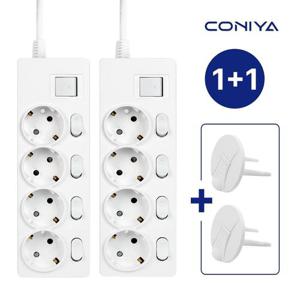 1+1 코니야 멀티탭 개별스위치 4구 4.5m 국산 멀티콘센트 과부하차단