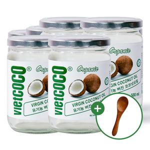 비엣코코 버진 유기농 코코넛오일 4병 500ml 베트남 + 우드스푼 s 증정