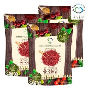 [푸른들판] 국산 발효 홍국 100% 분말 100gx3봉 오리지널 홍국쌀 홍국미 빨간쌀 붉은쌀 베이킹 가루