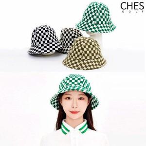 [체스]테린 여성골프 체커보드 벙거지모자