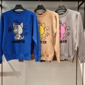 리트머스 HC34 남녀공용 반반 고양이  풀오버 공용 라운드 스웨트, 공용 캐