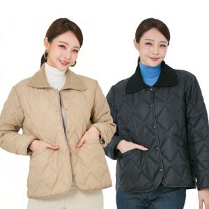 [시스넬라]니트카라 경량패딩 누빔 퀄팅 경량점퍼 겨울방한 1종