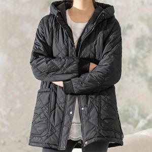 ★타임특가★[패션시그널] 후드 지퍼패턴 빅포켓 퀄팅패딩점퍼 65F6B5