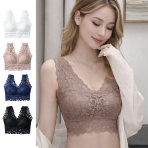 [브라4종♥]노와이어 레이스브라 4종 세트 넓은 어깨끈 군살커버 패드분리형