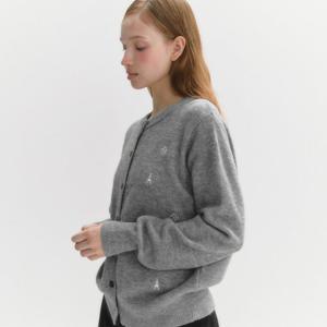 마리끌레르 럭키 클로버 에펠탑 자수 가디건(MAFCKC12NMG)