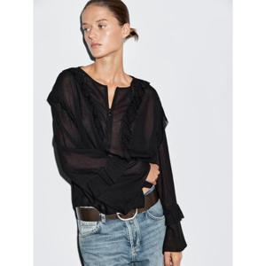 마시모두띠 프릴과 지퍼가 있는 플루이드 블라우스 05160960800