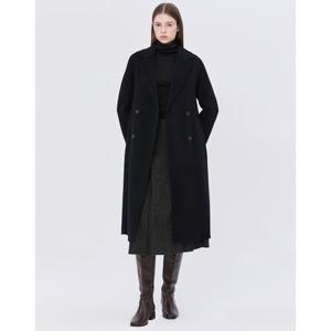 헤지스레이디스 [24FW] [반값세일][스테디셀러][울100%] 네이비 더블버튼 벨티드 핸드메이드 롱 코 WSCO4DC02N2