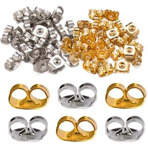 100pcs 4.5x6mm 골드 스테인레스 스틸 나비 귀걸이 스터드에 대 한 안전 다시 스토퍼 저자 극성 보석 찾기 공급 만들기