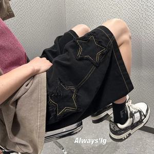 2024 여름 반바지 남성 느슨한 spodenki meskie 빈티지 데님 기본 SimpleHot 세일 하이 웨이스트 레저 Ulzzang streetwear Short