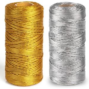 1.5mm 100M 금은색 마크라메 끈 로프 줄, 바느질 DIY 로프, 마크라메 로프 줄, 바느질 및 공예용 실, 꼬임끈