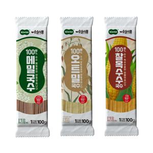 순솔 100% 메밀국수 오트밀국수 찰옥수수국수 (100g x 5봉) 막국수면 소바 온면 글루텐프리 파스타 고단백질면 제로슈가 제로당 제로콜레