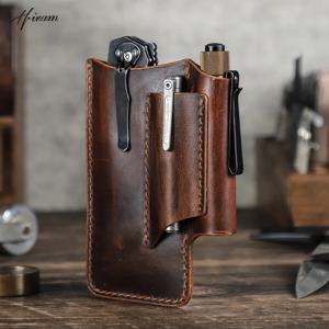 히람 전술 멀티툴 벨트 가죽 가방 휴대용 공구 보관 가방 홀스터 야외 캠핑 사냥 허리 주머니