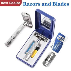 남성용 더블 에지 수염 면도기 - 이발사 스타일링 액세서리 헤어 그루밍 키트용 전통 클래식 안전 면도기