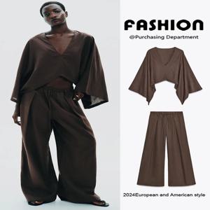 여성 루즈핏 아우터 캐주얼 롱 팬츠 신상 여름 2025 에스닉 무대 의상 루즈핏 편안한 패션