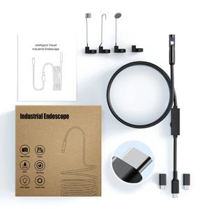 iPhone iOS Android 1920P HD 3-in-1 내시경 카메라용 듀얼 포트 내시경 카메라 방수 자동차 엔진 하수구 검사 도구