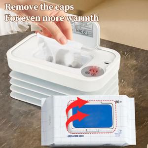접이식 아기 물티슈 히터 젖은 수건 디스펜서 냅킨 가열 상자 가정용/차량용 미니 물티슈 보온 케이스 소독 물티슈