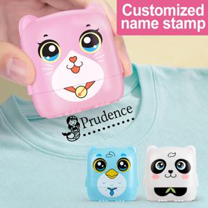 맞춤형 이름 도장 - 어린이용, 유치원 준비 및 여행 용품용 맞춤 각인 이름 도장, 변색되지 않는 잉크, 학용품