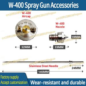 일본 W-400 페인트 스프레이 노즐 LV2 에어캡 세트 W400 부품 구성품 액세서리 수리 키트 일본 아네스트 이와타 부품용