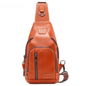  신상 패션 가죽 체스트 백 남성용 순수 소가죽 세로형 백팩 캐주얼 크로스백 대용량 사선 숄더백