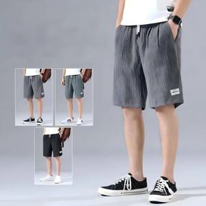 아이스 실크 반바지 남성용 얇은 스포츠 크롭 팬츠 루즈 스트레이트 레그 시원하고 통기성 좋은 신상 패션 트렌드 캐주얼 XL-XXXL