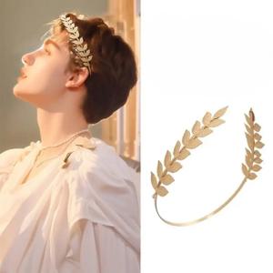 뉴 레트로 골드 컬러 리프 헤드밴드 헤드피스 크라운 티아라 헤드드레스 여신 그리스 헤어 주얼리 신부 웨딩 헤어 액세서리