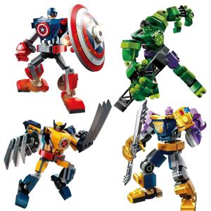 핫 슈퍼히어로 액션 피규어 블록 스파이더맨 마일즈 아이언맨 워머신 MOC 조립 블록 장난감 모델 어린이용