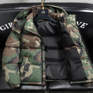 대형 사이즈 카모플라주 두꺼운 후드 루즈핏 코튼 재킷 남성 겨울 패션 브랜드 따뜻하고 스타일리쉬한 빅사이즈 코튼 아우터웨어