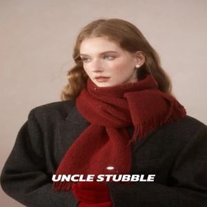 ITurtle 롱 니트 스카프 크리스마스 레드 여성용 겨울 목도리 태슬 숄 스타일리시 한국 스타일 솔리드 컬러 패션 액세서리