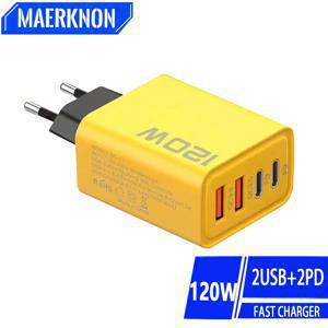 총 120W USB 충전기 4 포트 유형 C PD iPhone 용 고속 충전 전화 충전기 어댑터 Samsung Xiaomi EU/US 플러그 벽 충전기