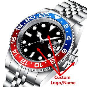 커스텀 로고 명품 nh35/미요타 오토매틱 시계 40mm 사파이어 글래스 기계식 손목시계 다이빙 스테릴 방수 남성 시계