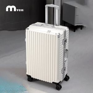 알루미늄 프레임 롤링 캐리어 가방 20 24 26 28인치 USB 여행용 캐리어 바퀴 달린 콤비네이션 잠금장치 기내용 캐리어