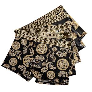 4 개/대 남성 속옷 탄성 복서 반바지 편안한 통기성 인쇄 남성 언더 팬츠 섹시한 소년 얇은 플랫 코너 팬티