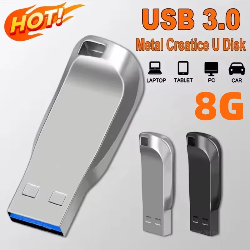 플래시 드라이브 USB 3.0 미니 고속 메탈 펜드라이브 스틱 휴대용 드라이브 방수 메모리 저장장치 8GB U 디스크 메모리 스틱