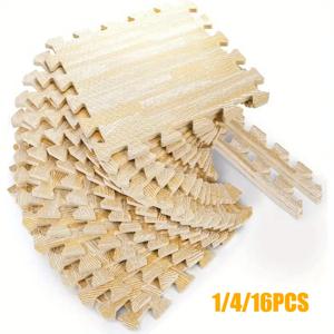 나뭇결 아기 놀이 매트 EVA 폼 퍼즐 바닥 매트 맞춤형 크롤링 타일 부드러운 미끄럼 방지 카펫 (아이 방용)